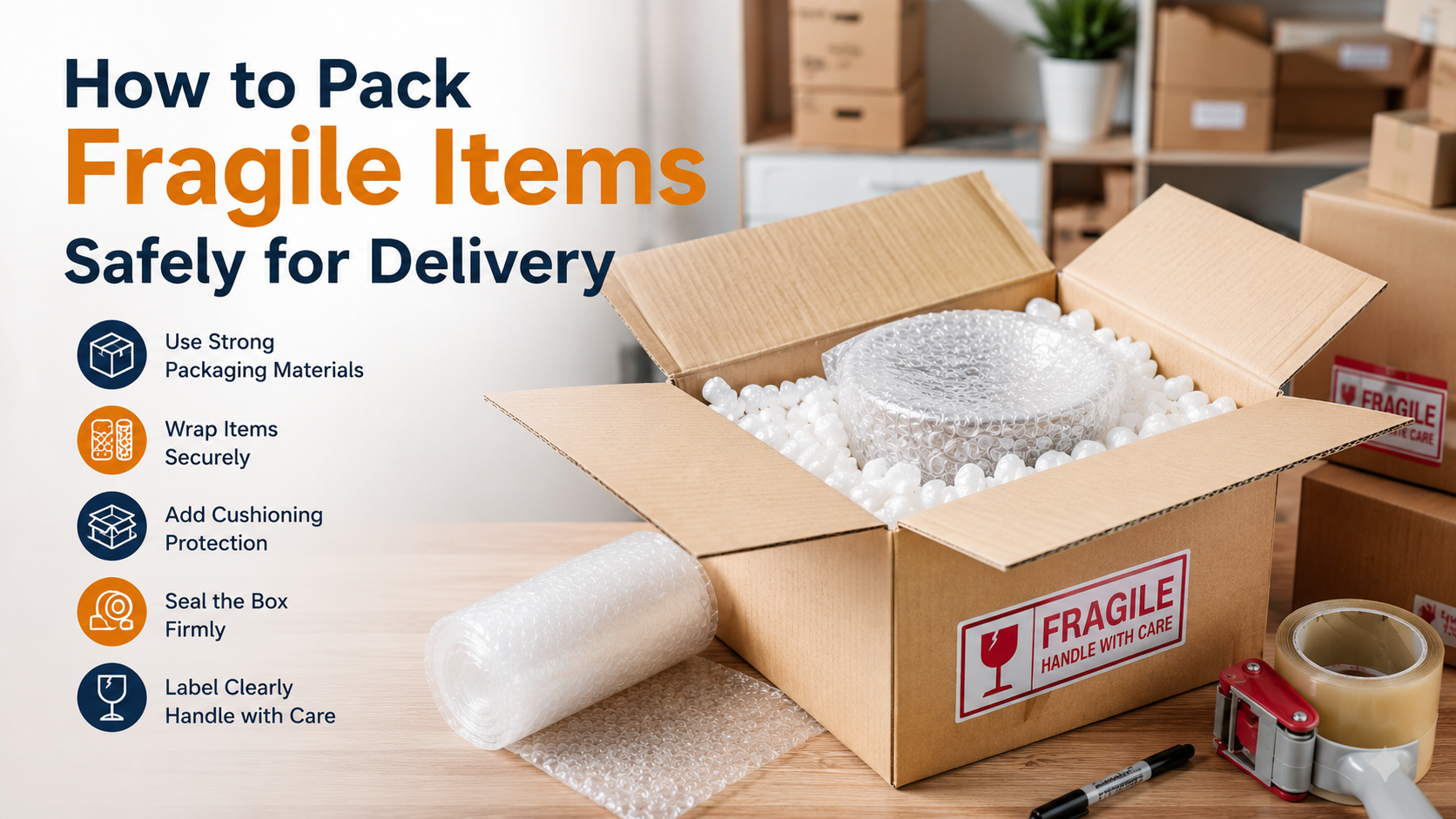 📦 How to Pack Fragile Items Safely for Delivery